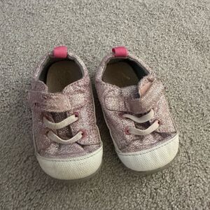 See Kai run pink glitter sparkle walker sneaker